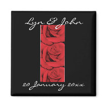 Magnets - elegant black and red roses by Rowood Magnets - elegant black and red roses