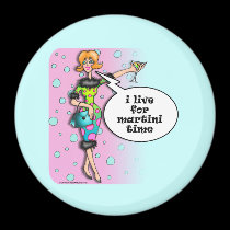 Magnets - Polka Dot Martini Diva magnets