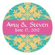 Magnificent Bright Custom Wedding Stickers stickers