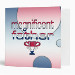 Magnificent Father America Flag Colors Pop Art 3 Ring Binder