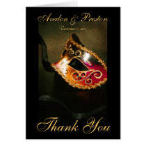 Magnificent Masqurade Mask Thank You Note Card cards