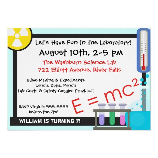 Magnifying Glass Boy Scientist Birthday Invitation