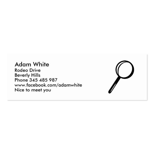 Magnifying glass business cards