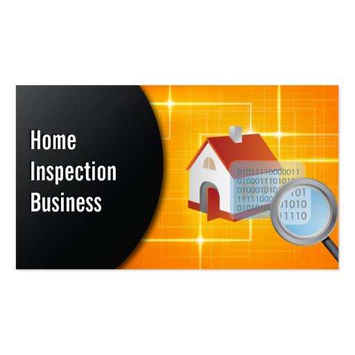 Magnifying Glass Home Inspection Business Card (front side)