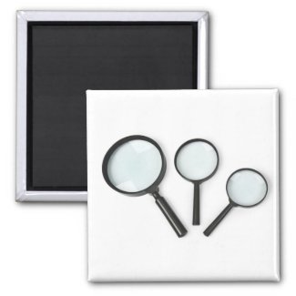 magnifying glass set fridge magnet