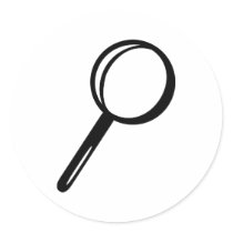 Magnifying glass round stickers