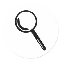 Magnifying glass round stickers
