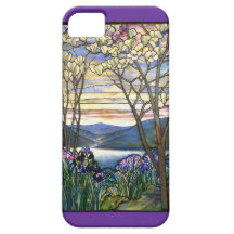 Magnolia and Iris Stained Glass Window iPhone 5 Case