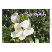 Magnolia birthday-add your own words greeting cards