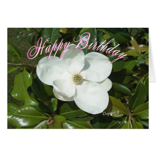 Magnolia Birthdayadd your words Greeting Card Zazzle