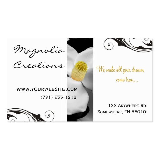 Magnolia Blossom Business Card (back side)