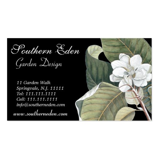Magnolia Blossom Business Card - Garden Designer