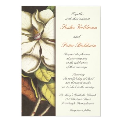 Magnolia Blossom Wedding Invitation