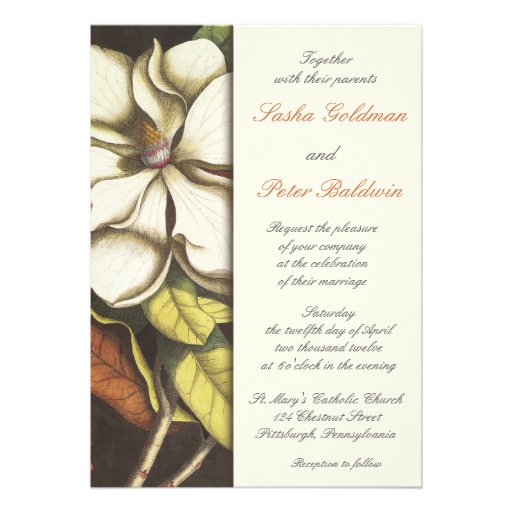 Magnolia Blossom Wedding Invitation