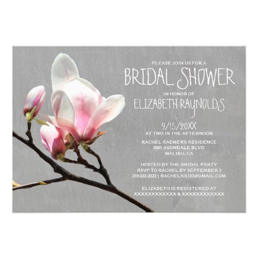 Magnolia Branch Bridal Shower Invitations