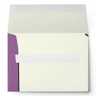 Magnolia branch purple flowers wedding envelope envelope