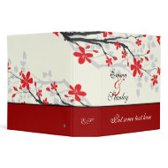 Magnolia branch red wedding custom binder binder
