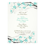 Magnolia branch turquoise bridal shower invitation