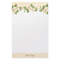 Magnolia- Damask Personalized Writing Paper Stationery