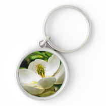 Magnolia Flower Close Up Keychain