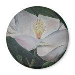 magnolia flower oil painting magnet