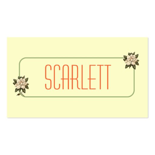 Magnolia Flower Personalized Business Cards (front side)