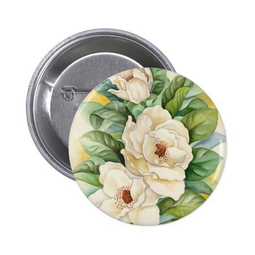 Magnolia Flower Watercolor Art - Multi Buttons