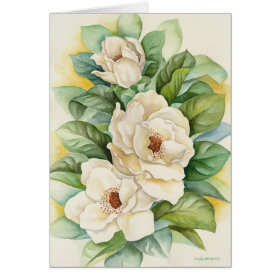Magnolia Flower Watercolor Art - Multi Greeting Card