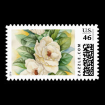 Magnolia Flower Watercolor Art - Multi stamps