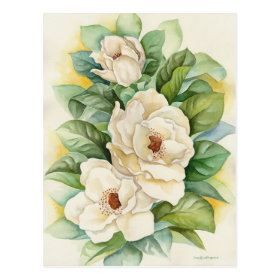 Magnolia Flower Watercolor Art - Multi Postcard