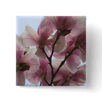 Magnolia Tree in Bloom Square Pin