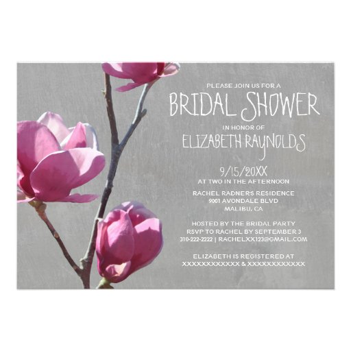 Magnolias Bridal Shower Invitations