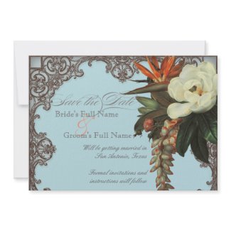 Magnolias n Bird of Paradise - Save the Date invitation