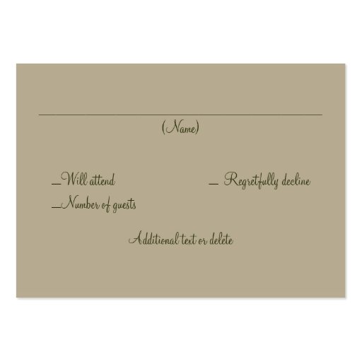 Magnolias Wedding RSVP Reply Card Business Card Templates (back side)