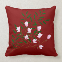 Magnolien rot throw pillow