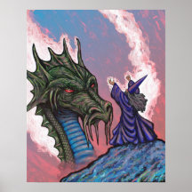 Mago del dragón verde poster