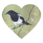 Magpie and Dogwood heart stickers