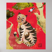 Magpie and Tiger: Korean Folk Art Poster