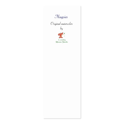 Magpies BookMark Business Card Templates (back side)
