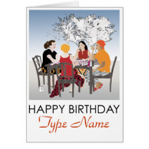 Mah Jongg Alfresco Birthday Card