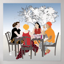 Mah Jongg Alfresco Poster