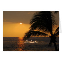 Mahalo Hawaiian Tropical Sunset Card