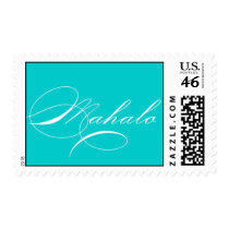 "Mahalo" stamp (aqua) stamps