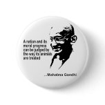 Mahatma Gandhi Animal Rights Pinback Button