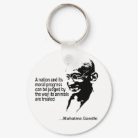 Mahatma Gandhi Animal Rights keychain