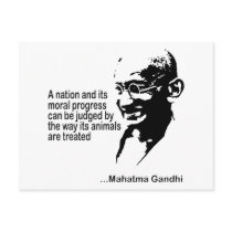 Mahatma Gandhi Animal Rights postcards by Earth_Day_TShirts Mahatma Gandhi Animal Rights postcards