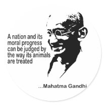 Mahatma Gandhi Animal Rights stickers by Earth_Day_TShirts Mahatma Gandhi Animal Rights stickers