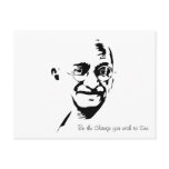 Mahatma Gandhi - Be the Change - Postcard postcards