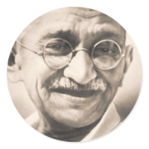 Mahatma Gandhi Round Stickers