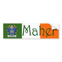 Maher Coat of Arms Flag Bumper Sticker bumper stickers by irishcountry Maher Coat of Arms Flag Bumper Sticker bumper stickers